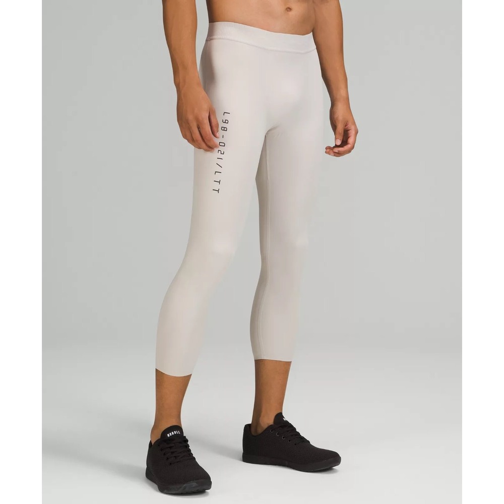 Lululemon License to Train Tight 21" Compression Leggings Men Size XS Beige